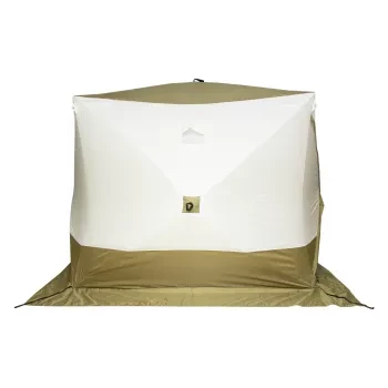 Палатка КУБ 2 Premium Long (трехслойная), оливковый-белый, Следопыт