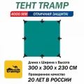 Tramp Тент 3 x 3 м (укрывной) зеленый цвет со стойками
