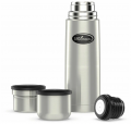 Термос Биосталь с узкой горловиной и пробкой с кнопкой, 2 чашки, 0,75 л