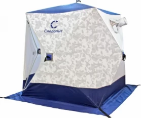 Палатка КУБ 2 (однослойная), 1,5x1,5 м, PU 1000, синий-белый с принтом
