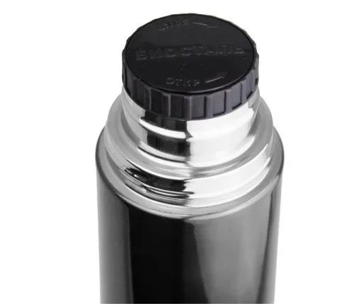 Термос Биосталь с узкой горловиной, цвет вороненая сталь, 1 л