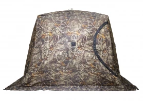 Палатка зимняя КУБ 4 камуфляж (трехслойная), с навесом, швы проклеены