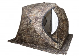 Палатка зимняя КУБ 4 камуфляж (трехслойная), с навесом, швы проклеены